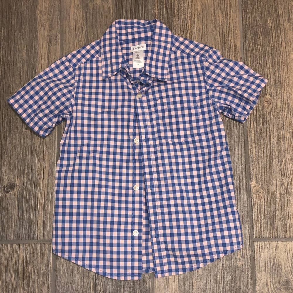 Carter’s pink and blue shirt sleeve button down